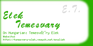 elek temesvary business card